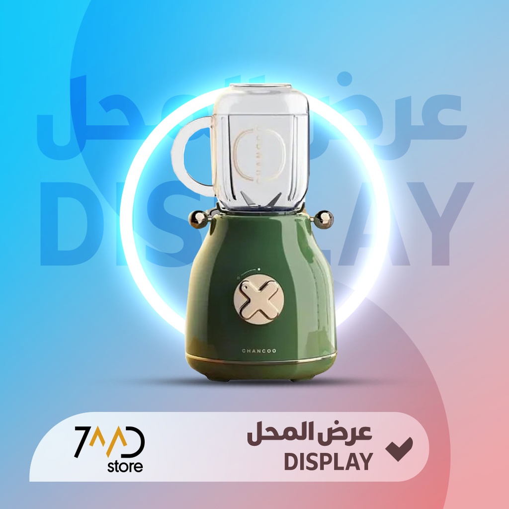 🚨 منتج مستخدم للعرض 🚨 عصارة منزلية محمولة للفواكه متعددة الوظائف بكوبين وتصميم كلاسيكي من CHANCOO 