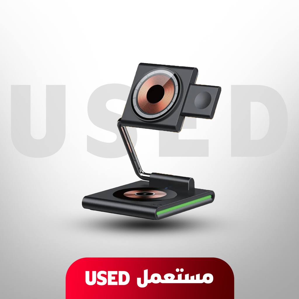 🚨 مستعمل 🚨 بتاع كلو - قاعدة شحن سريع لاسلكية 3 في 1 للهاتف / الساعة / السماعة من حمد ستور | 7MD-W07 | 🚨 غير خاضع للضمان 🚨