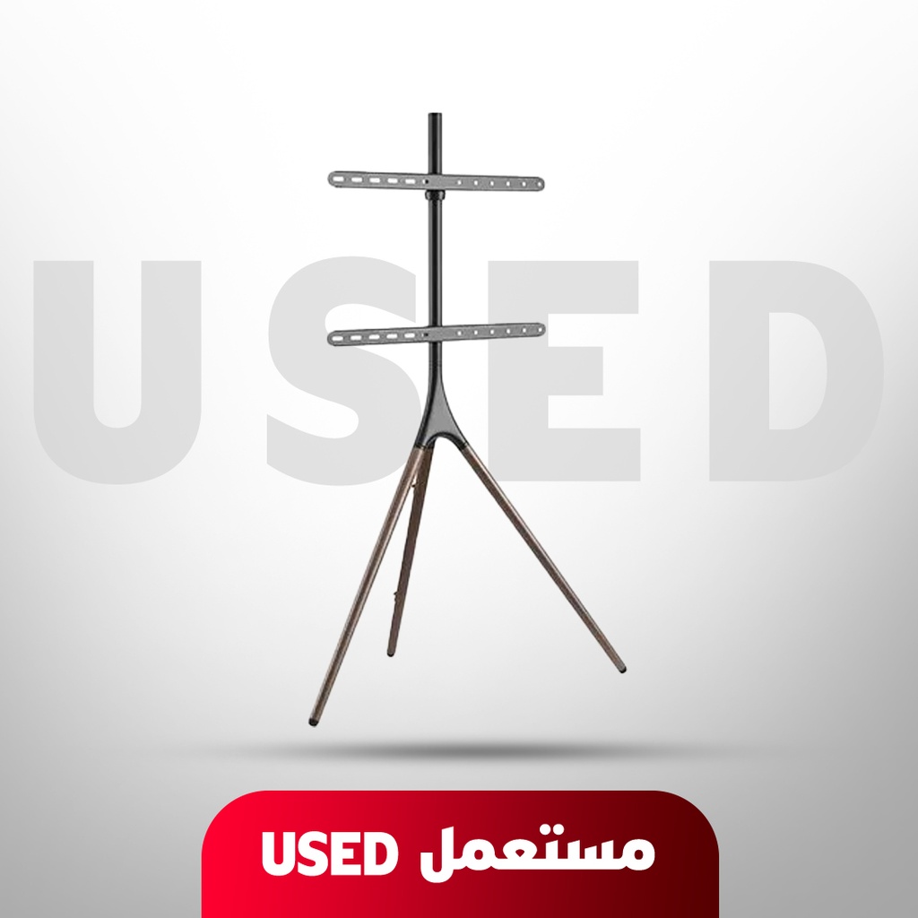 🚨 مستعمل 🚨 حامل تلفاز أرضي ثلاثي القوائم بتصميم أنيق وقابل لتعديل الارتفاع لشاشات LCD LED بلازما من 45"-65" 🚨 غير خاضع للضمان 🚨