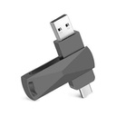 7MD Solid State USB Flash Drive 256GB High Speed 450MB/s USB 3.2 + Type C 360° Rotating Dual Interface Zinc Alloy Compatible with Windows & Mac |7MD2489|