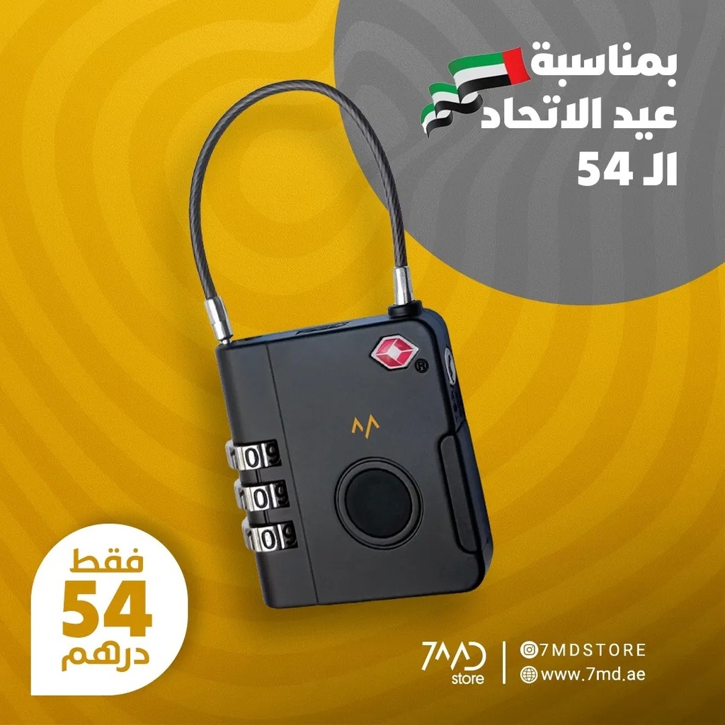 7MD Smart Lock With Password TSA Approved Apple Find My Compatible Waterproof IPX65 Ultra Tough Alloy Body