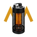 7MD Small Heater 120°/360° Oscillation 2 Heat Levels Infrared Carbon Fiber Tubes High Efficiency 1.8M Power Cord |7MD-55|