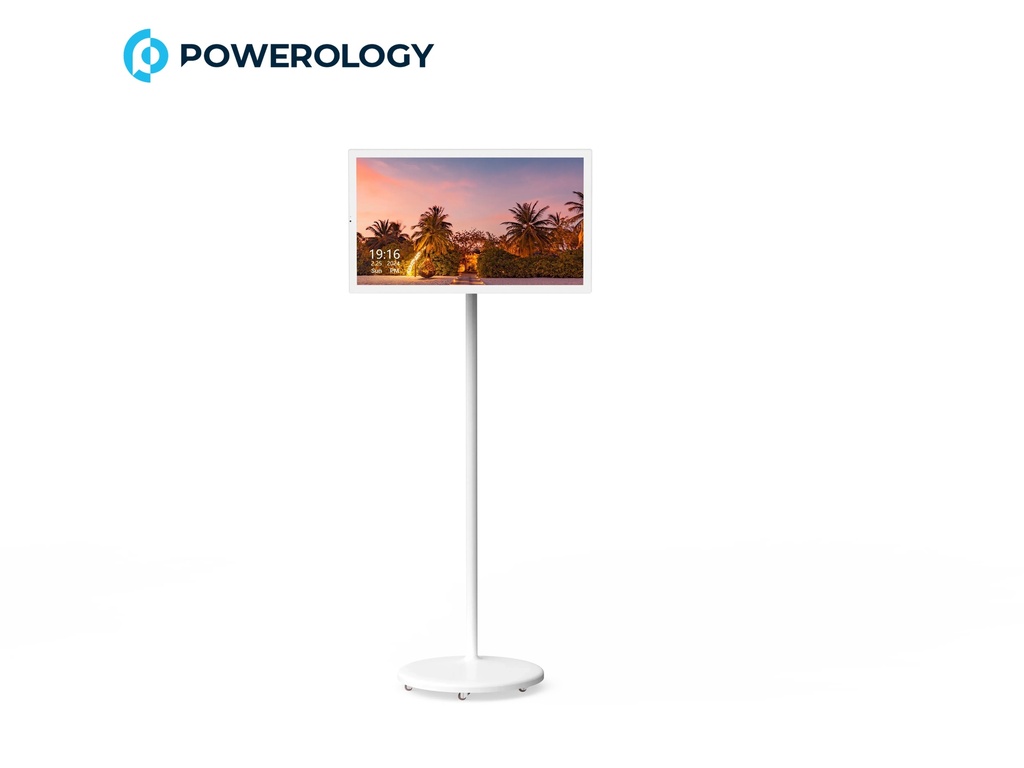 Powerology 32" Android 13 Unbreakable Smart Screen Full HD Display 8GB RAM 128GB Storage Built in Speakers 5MP Camera Multiple Ports 15600mAh Battery |POTM032WH |