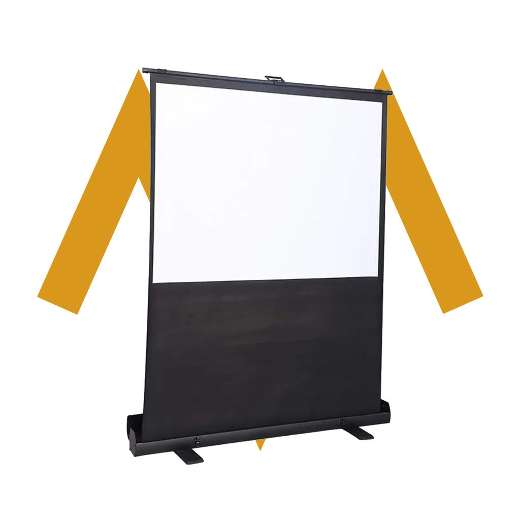 7MD Portable Floor Standing Projection Screen Matt White High Gain Wrinkle Free Wide Viewing Angle for Home Theater Offices & Schools