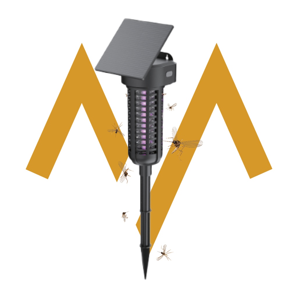 قاتل الحشرات: حمد ستور الشمسي للحدائق والتركيب الجداري 5 واط 800 فولت UV LED بتتبع دقيق، قابل لإعادة الشحن بالطاقة الشمسية وUSB، مقاوم للمطر