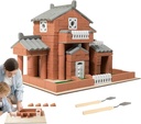 Ghaith & Qalby Etmaan WOOD MOM Children's House Puzzle Blocks Set 3D Home Construction Kit Colorful Stacking Blocks for Boys and Girls Educational Toy