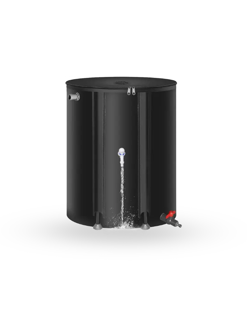 Ghaith & Qalby Etmaan Collapsible Rain Barrel Portable Rainwater Storage Tank Catcher Container with Filter for Garden Water Collection