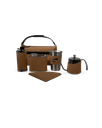 Ghaith and Qalby Etmaan Compact Storage Bag for Coffee Set with Coffee Filter Papers Coffee Container Grinder and Pot