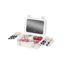 Green Lion Fest Makeup Bag with Lighted Mirror 72 LED Beads Touch Control 2000mAh Battery Adjustable Brightness Travel Friendly Water Resistant |GL-MR14||GNFSMAKBGPK/WH|