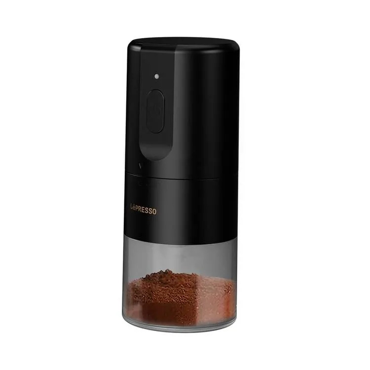 مطحنة القهوة المحمولة LePresso Conical Burr Grinder بسعة 25 جرام مع طحن قابل للتعديل، حاوية مسحوق 160 جرام، شحن Type-C، بطارية 1200mAh | LP032 || LPCFFM0032