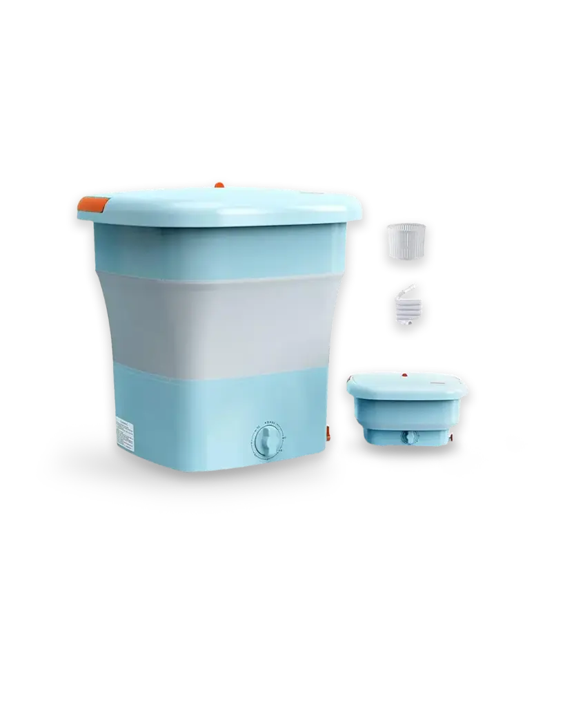Ghaith and Qalby Etmaan Portable Washing Machine Compact Foldable Energy Saving Mini Washer for Travel Dorms and Small Spaces |NK-2218|