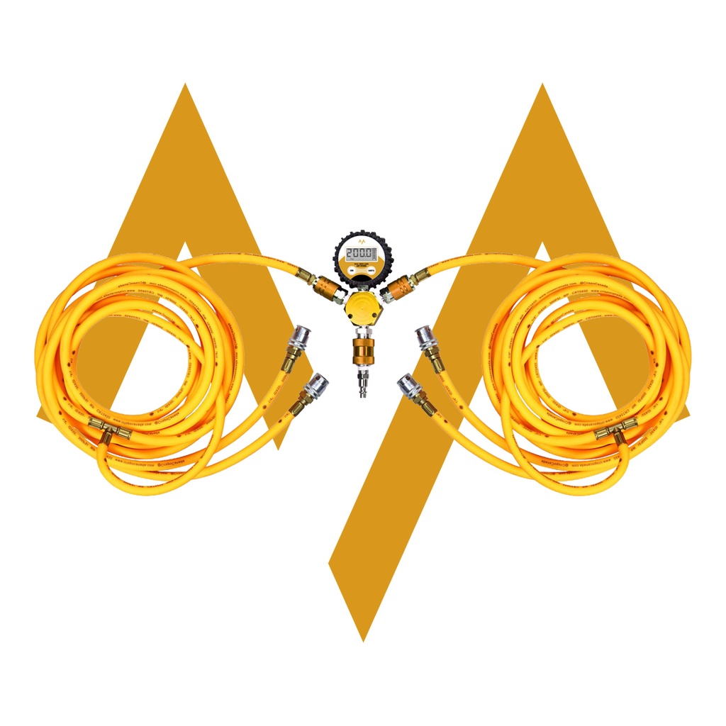 7MD Dual Sided Long Air Hoses Tire Inflation Deflation Equalizer System for 4 Tires Off Road Car Maintenance