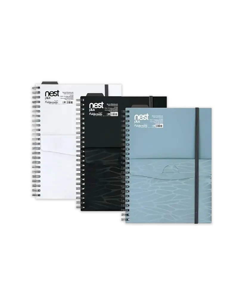 Ghaith and Qalby Etmaan Foldermate A5 Notebook with Inner Pocket Divider High Quality Paper for School Office Notes