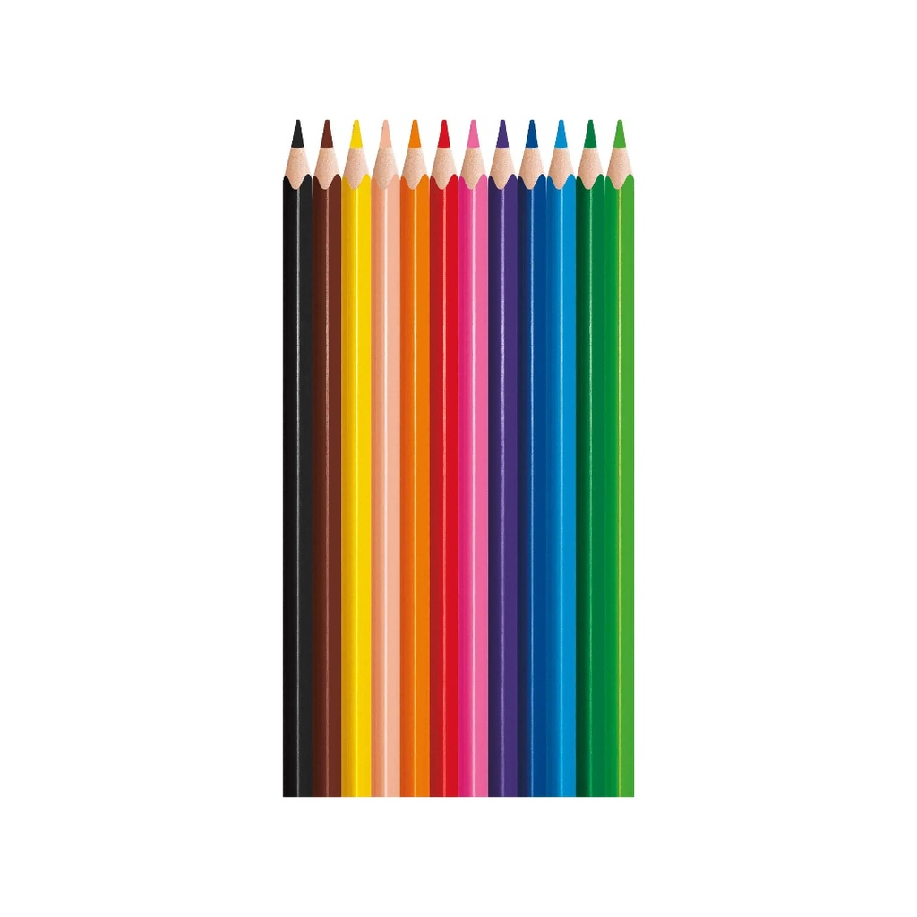 Ghaith and Qalby Etmaan Maped Color'Peps Break Resistant Triangular Colored Pencils Set of 12 for Kids Drawing Coloring