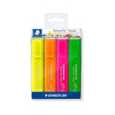 Ghaith and Qalby Etmaan STAEDTLER Textsurfer Classic Highlighter Set Pack of 4 Rainbow Colors Quick Dry Chisel Tip