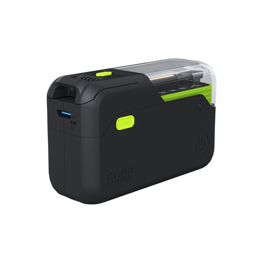 باور بانك Goui Titan صغير الحجم بسعة 5000mAh وشحن سريع ومنافذ ثلاثية متوافقة مع Type-C وUSB-A وG-TAG (G-PB5FM-K)
