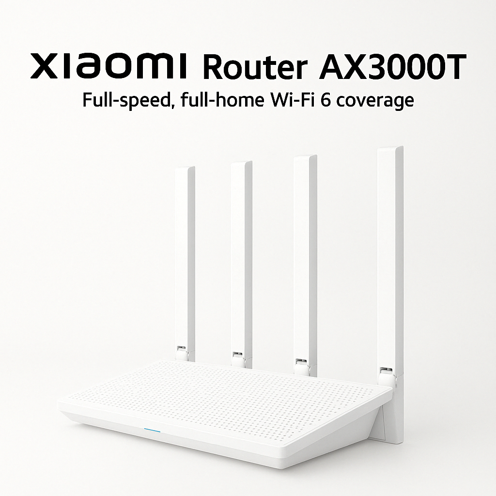 راوتر شاومي AX3000T مزدوج النطاق بتقنية WiFi 6 مع 4 هوائيات عالية السرعة ودعم الشبكات المتشابكة والتحكم عبر التطبيق (RD23)