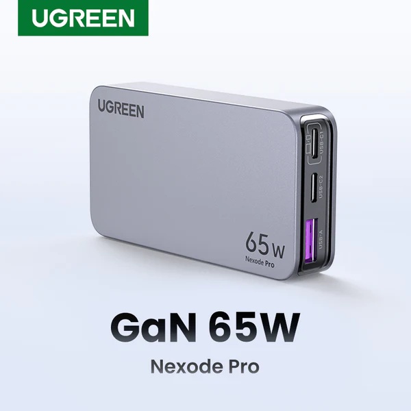 UGREEN Nexode Pro 65W USB C GaN Fast Charger Ultra Slim 3 Port Adapter for Laptop Tablet Phone Travel Wall Plug US UK EU | X753|| P/N: 25356