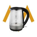 7MD Electric Kettle Transparent Glass 1.7 Liter Fast Boil LED Light 2200W Corded Water Boiler |7MD-5807B-GS|