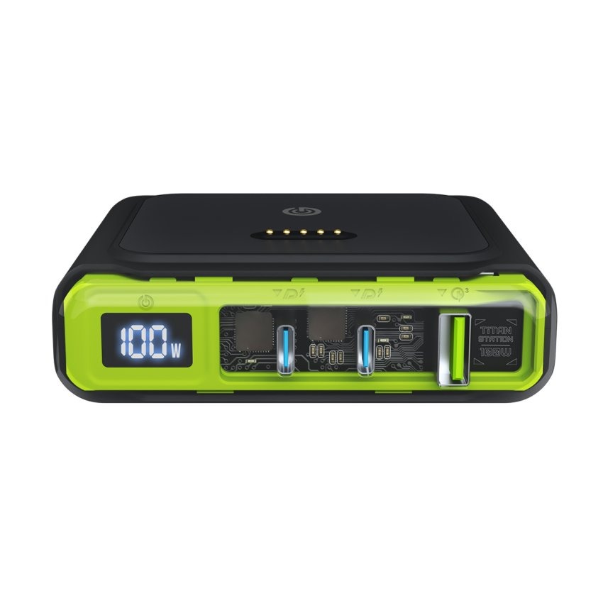 Goui TiTAN Super Fast Desktop Charger 100W Power Delivery QC Charging Station with Digital Display and 3 Port Output |G-Station100|