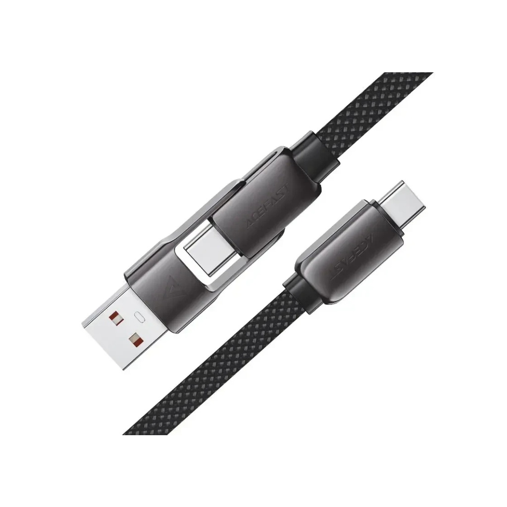 كابل الشحن السريع ونقل البيانات ACEFAST Acewire Pro USB-A USB-C إلى USB-C بقدرة 60 واط بطول 1.2 متر ومصنوع من سبائك الزنك ومضفر بالنايلون ويدعم PD60W وUSB 2.0 |C13-04|