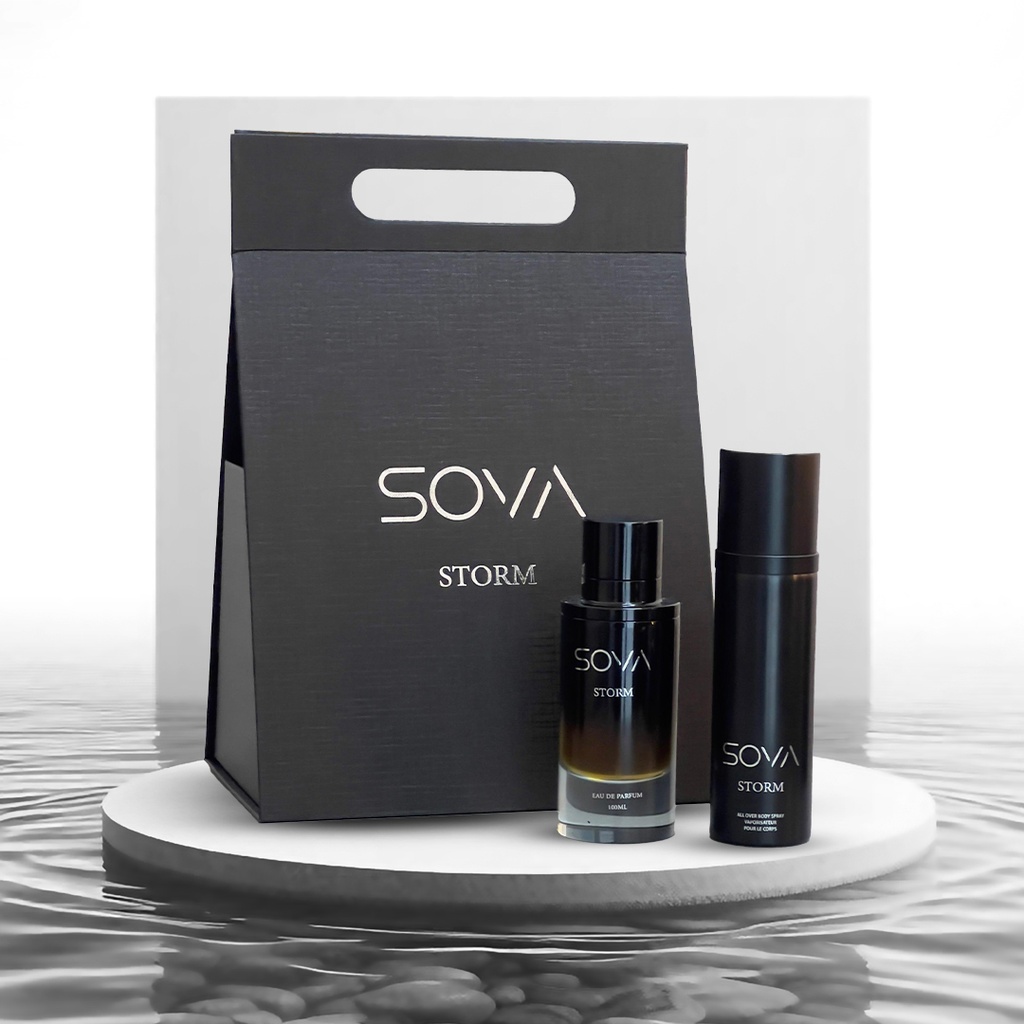 2 in 1 SOVA Perfume and SOVA Body Spray Long Lasting Unisex Fragrance with Aqua Parfum and Color Infusion for Daily Wear