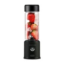 Powerology 6 Blade Portable Juicer 450mL 126W Rechargeable USB Type C Blender with Dual 2500mAh Battery Stainless Steel Ice Crushing Blades Borosilicate Glass Container |PN6BPJBK|