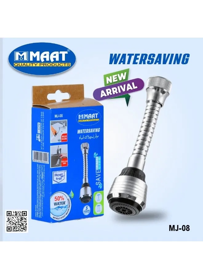 MAAT 50% Water Saving Faucet Aerator Chrome Plated Flexible Hose Nozzle for Kitchen and Basin Mixer Taps | MJ-08 | | 6009100060093 |