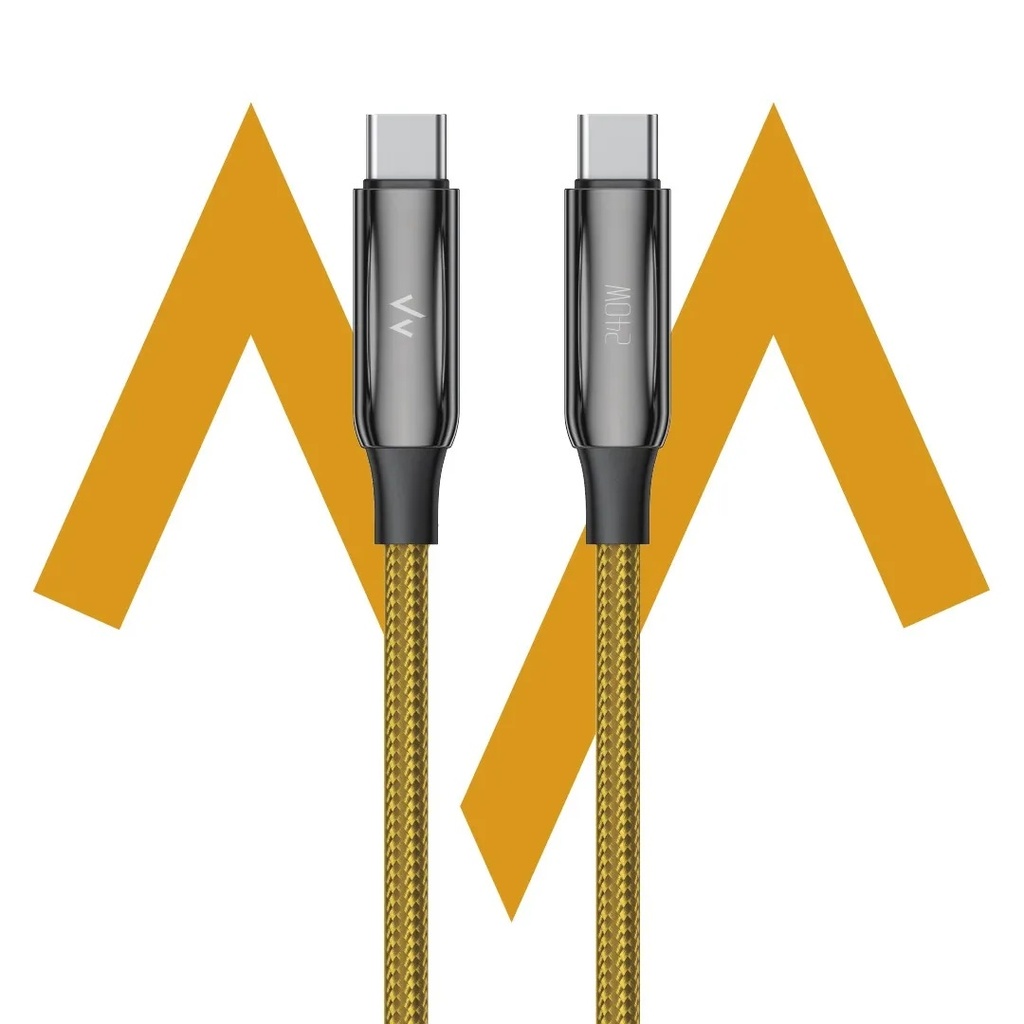 كابل شحن سريع تايب سي إلى تايب سي بقدرة 240 واط، يدعم PD 3.1 ونقل بيانات بسرعة 480Mbps، بطول 2 متر وتصميم مجدول مع موصلات من سبائك الزنك من حمد ستور | 7MD2503 |