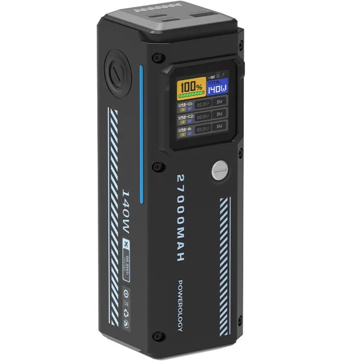 Powerology 27000mAh Smart Display Power Bank 140W PD3.1 USB-C Fast Charging | PPBCHA83 |