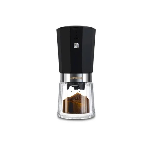 LePresso Cordless Electric Conical Burr Grinder 800mAh Rechargeable Portable Coffee Mill 35g Capacity USB Charge 40 Cups Battery Powered Espresso Grinder | LPRCGRBK |