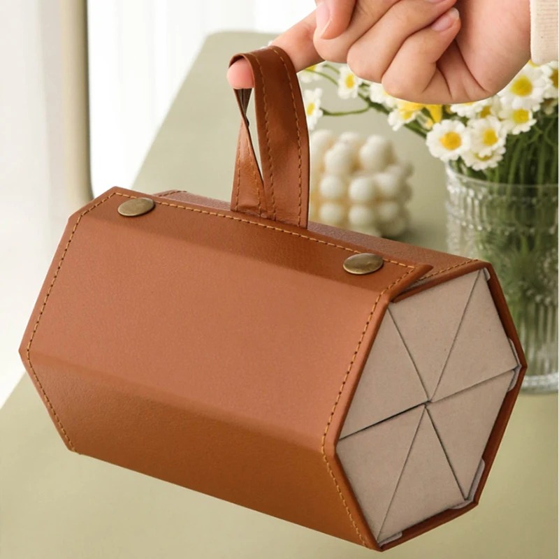 7MD Storage Box for Glasses, Portable Foldable Wall Hanging Case PU Leather Travel Grid Storage | 7MD SB01 |