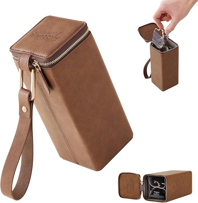 7MD Glasses Storage box | Portable Leather Case | 7MD-25422 | 
