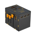 Porodo GaN 65W 5-Port Universal Travel Charger | 4 USB-C + 1 USB-A | Compact Fast Charging Adapter with Dual Fuse | UK/EU/US/AU Plugs | 2500W Power | PD-FWCH038-BK |