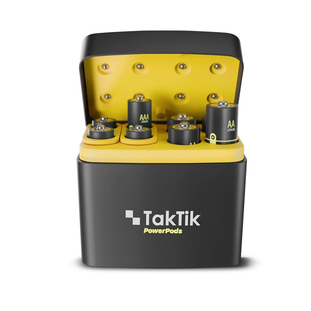 مجموعة بطاريات Taktik PowerPods القابلة لإعادة الشحن - حجم AA وAAA شحن مغناطيسي بمنفذ تايب سي  | TT-PP-BC-5V |
