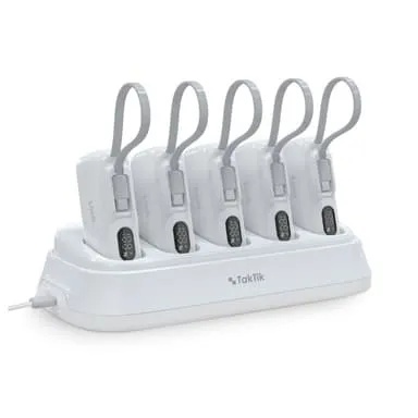 قاعدة شحن Taktik مع 5 بطاريات متنقلة بسعة 10000mAh لكل منها | شحن سريع Type-C، شاشة LED، محمولة وسهلة الاستخدام أثناء السفر | TT-PS-10000 | 