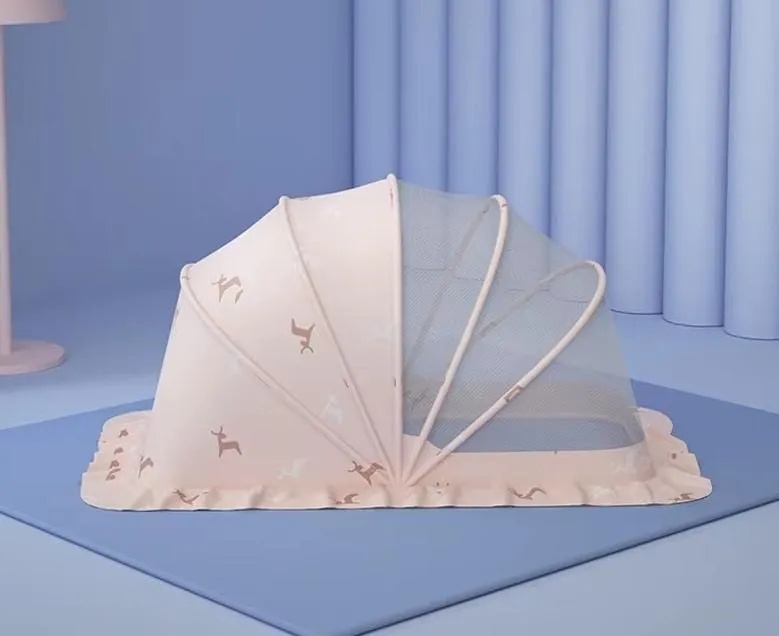 ناموسية أطفال قابلة للطي | خفيفة ومحمولة للمنزل والسفر – تناسب من عمر 0 إلى 5 سنوات | وردي | 