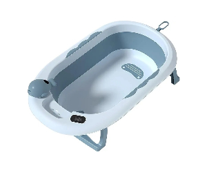 AMOR TINY Collapsible Baby Bathtub – Foldable Travel Tub with Drain for Newborn to Toddlers (0–36 Months)
