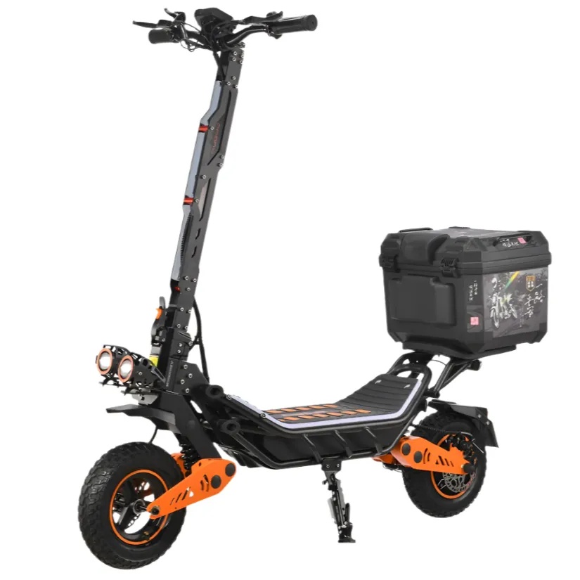Kugoo City Ride 1200W High-Speed Electric Scooter with Rear Storage Box – 85KM/h Top Speed, 55KM Range, 48V Battery, 12-Inch Wheels & Disc Brakes – Heavy-Duty Design