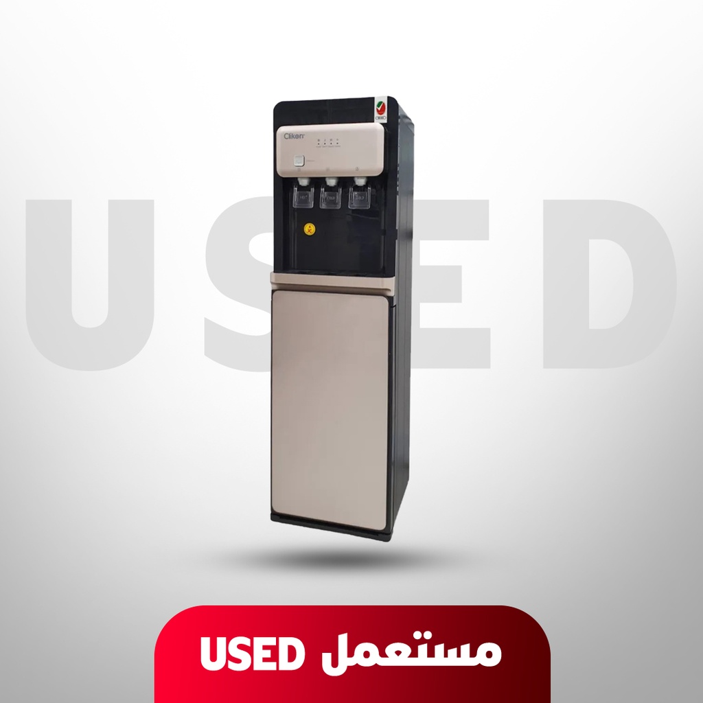 🚨 مستعمل 🚨 مبرد مياه Clikon سعة 5 جالون – تعبئة من الأسفل – مزود بـ 3 صنابير للماء الساخن والبارد | CK4053 | 🚨 بدون كرتون 🚨 غير خاضع للضمان 🚨