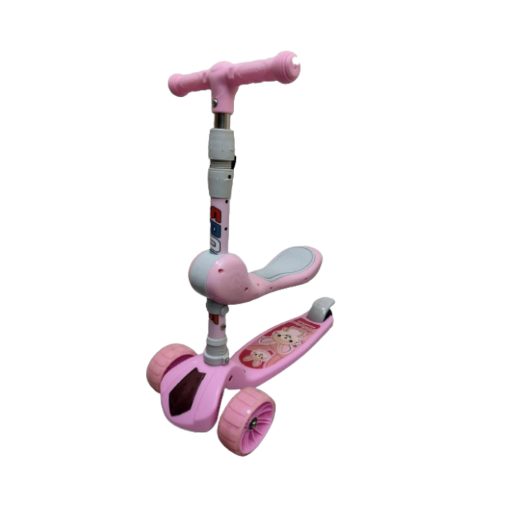 🚨 DISPLAY PIECE 🚨 SMK 3 Wheel Folding Kick Scooter With LED Flashing Wheels And Adjustable Height Outdoor Ride 🚨 Without box 🚨
