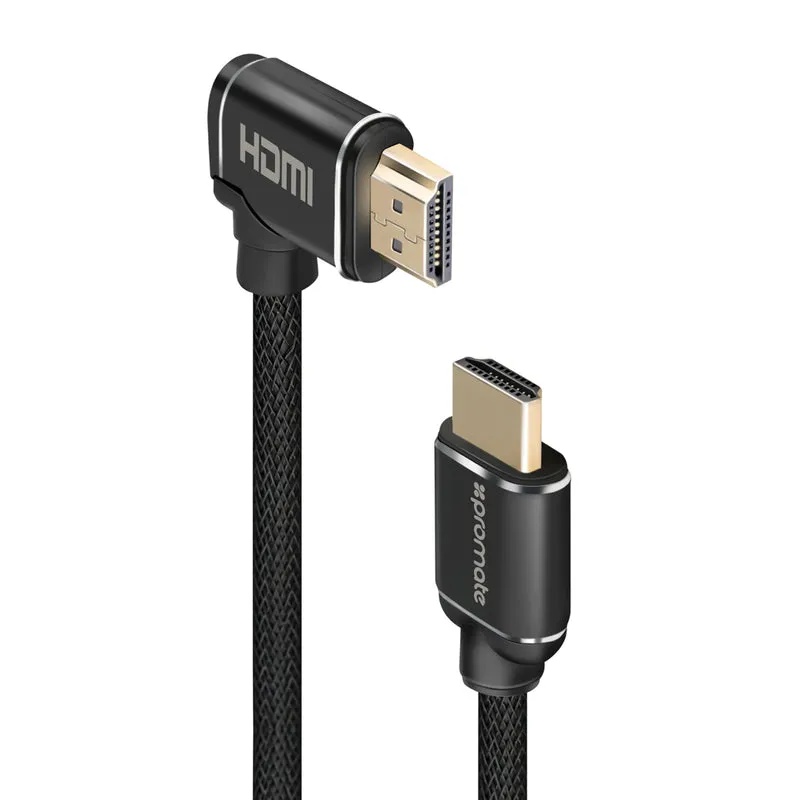 كابل HDMI بزاوية قائمة من PROMATE بطول 3 متر – يدعم دقة 4K فائقة الوضوح، نقل بيانات عالي السرعة، تصميم متين ومرن | ProLink4K1-300 |