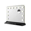 مرآة مكياج من Green Lion – بقدرة 36 واط مع إضاءة LED، سطوع قابل للتعديل، 3 أوضاع ألوان، تحكم باللمس، مكبر 10X، ومخارج شحن USB-A/Type-C | م: GNVNTYMIRBK |