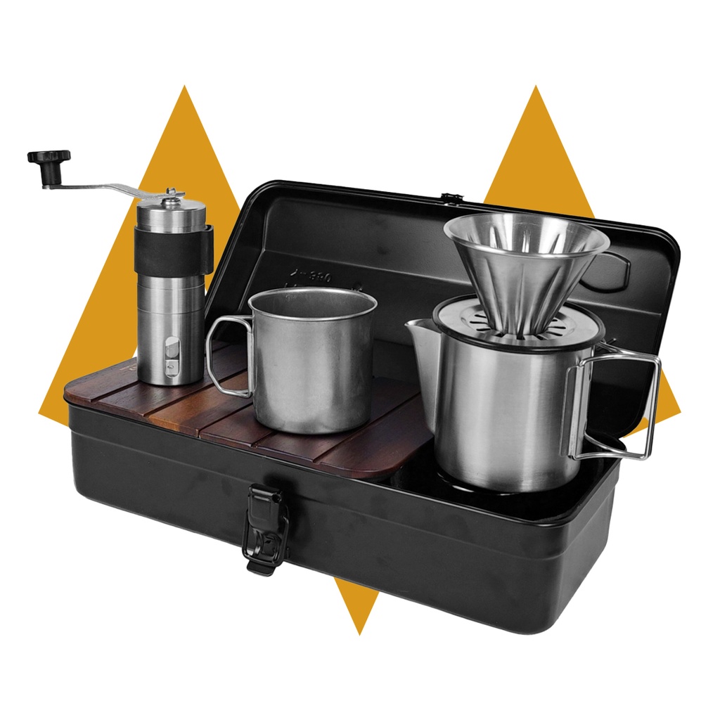 7MD All-in-One Coffee Set – Portable Manual Coffee Brewing Kit with Grinder, Filter & Mug | 7MD-43025 |