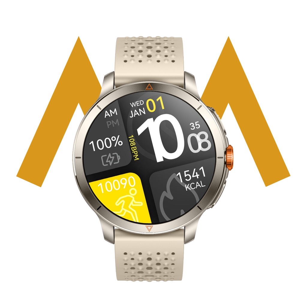 7MD GPS Pro Smart Watch | 1.6" AMOLED 480×480 HD Display | 1000nits Brightness | BT5.3 + TWS Music | Heart Rate, Sleep Tracking, Voice Record | 450mAh Battery | 5ATM Water Resistant | 7MD338 |