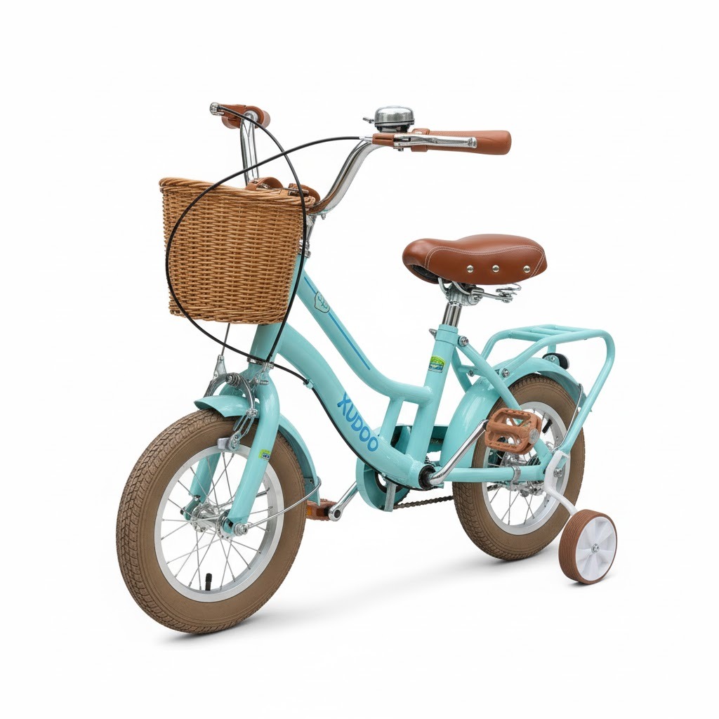 KUGOO Kids Bicycle with Front Basket and Training Wheels