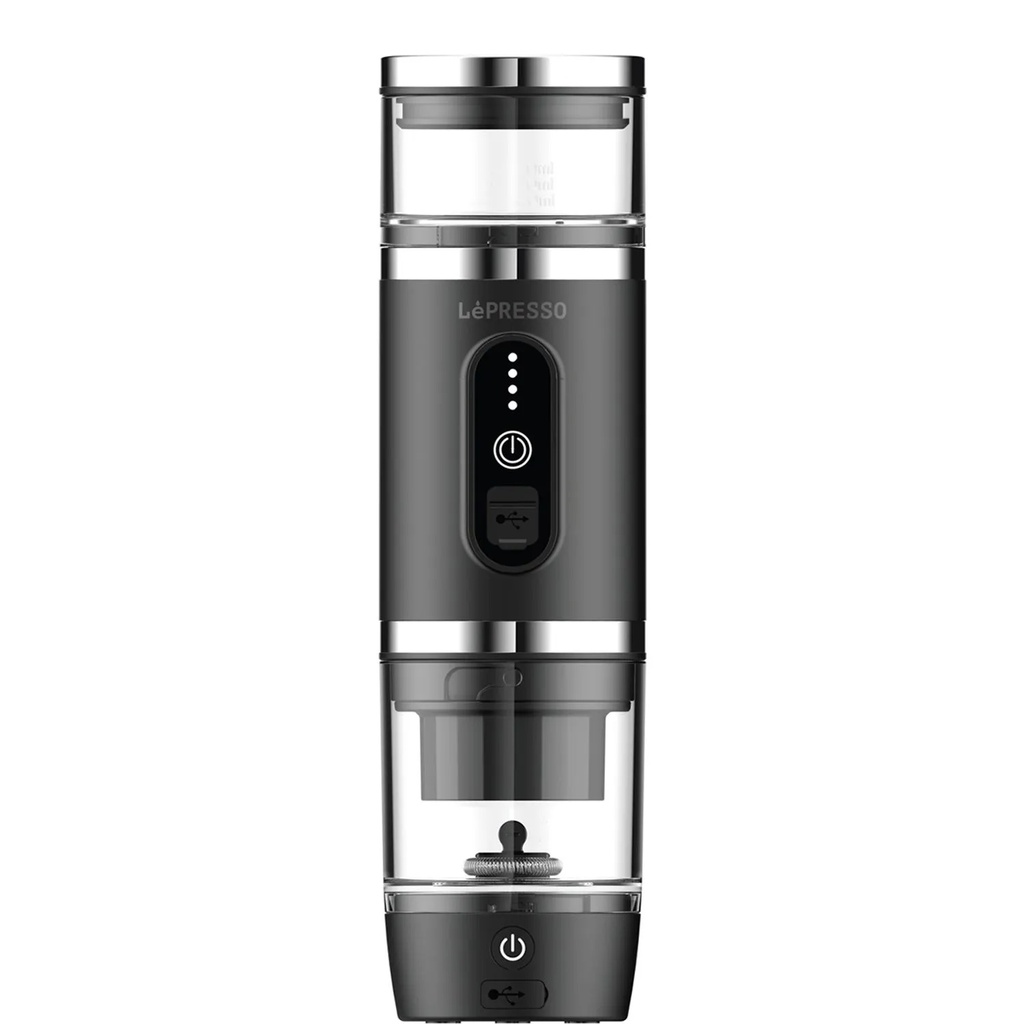 LePresso portabrew 4-in-1 Portable Coffee Machine – Milk Frother, 20-Bar Pressure, Battery Operated, 80mL Capacity | LPCFFM4IN1BK |