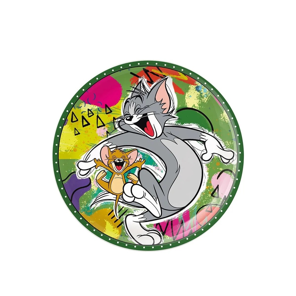 DISNEY Tom & Jerry Dessert Plate – 19cm Porcelain, Cartoon Character Design, Microwave & Dishwasher Safe 118002 | D.19 |