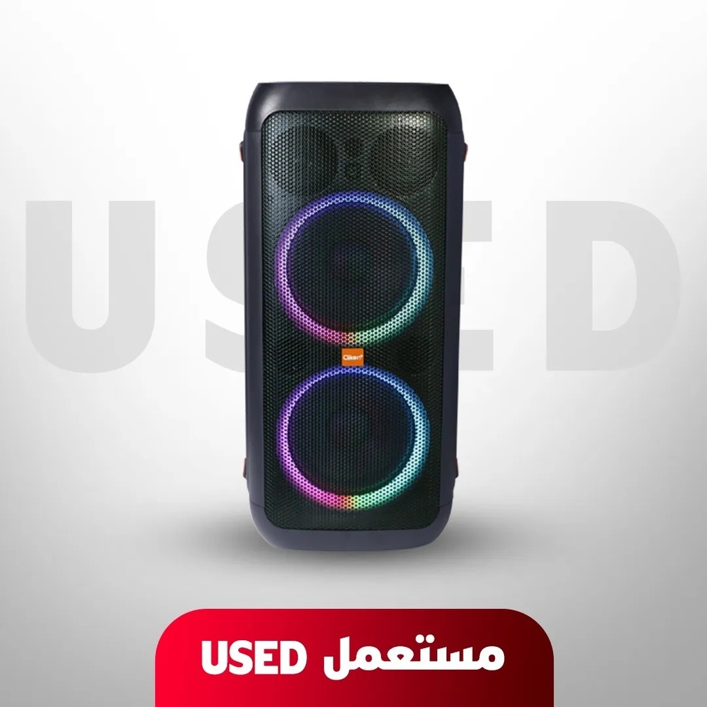 🚨 مستعمل 🚨 سماعة بلوتوث Max Vibe من Clikon – صوت قوي وجهير عميق، بث موسيقى لاسلكي، تصميم Party Box |م: CK848 | 🚨 غير خاضع للضمان 🚨
