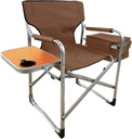 Porodo Lifestyle Outdoor Folding Director Chair – 600DPE Oxford Fabric, Aluminum Frame, Cup Holder, Cooler Bag, Padded Armrests | PDLFST137BR |